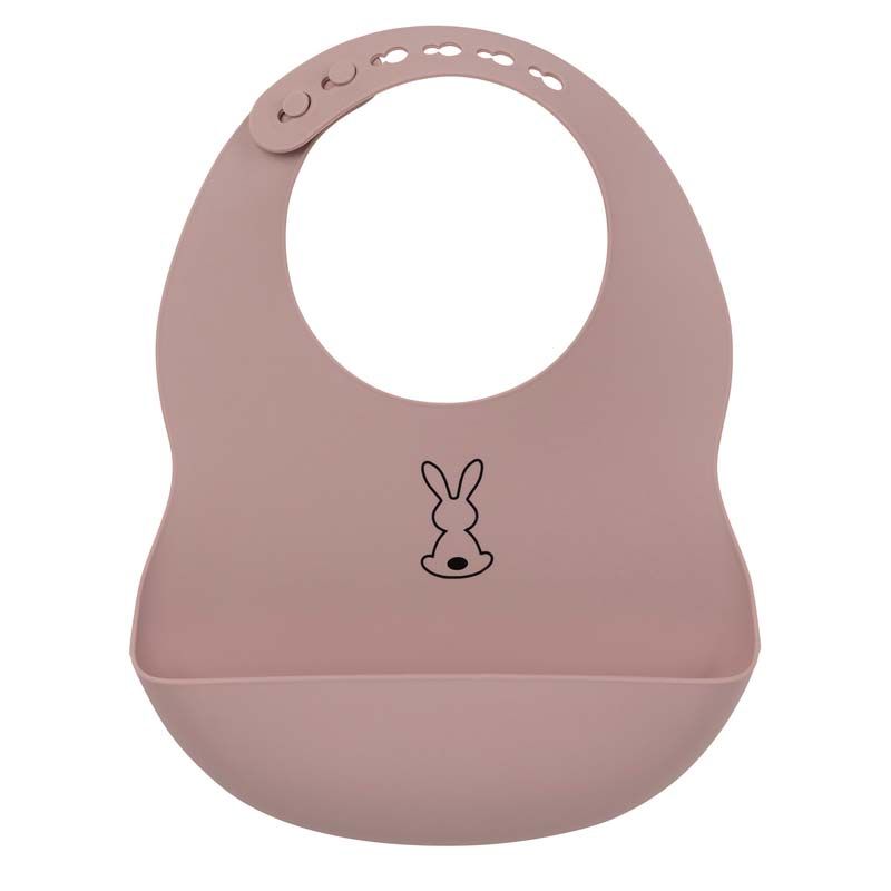 Bavoir en silicone imprimé lapin Rose - nattou