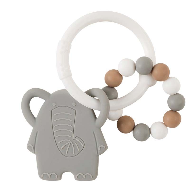 Anneau Dentition Sili Elephant/Perles Gris - nattou