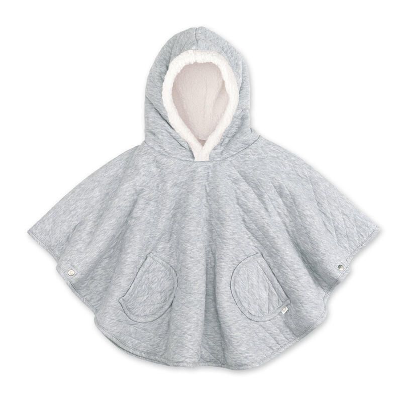Poncho De Voyage Jersey Quilt 9-36m Grey - bemini