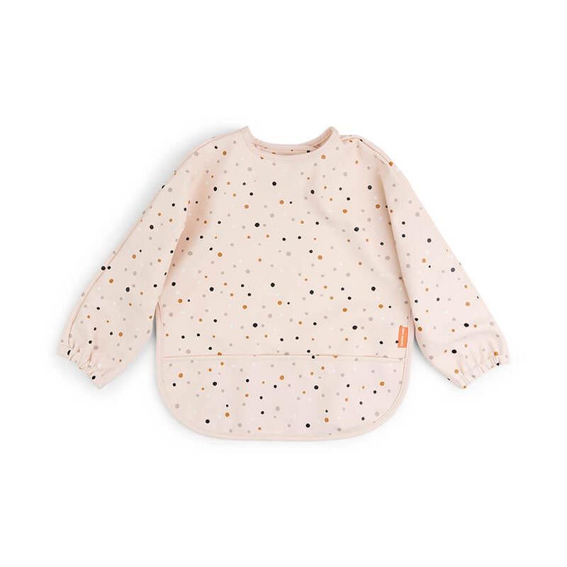 Bavoir Manches Avec Poche Happy Dots Rose - done by deer