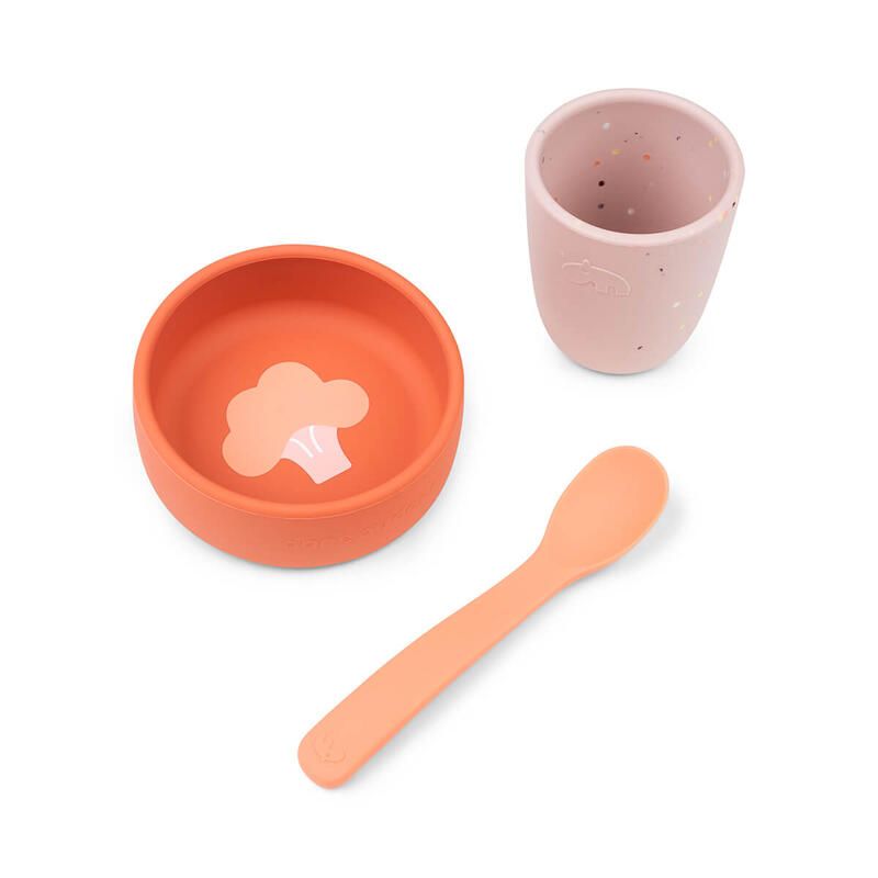 Coffret Premier Repas Silicone Papaye - done by deer