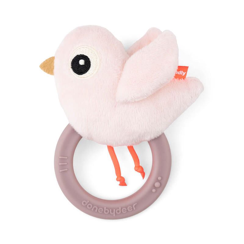 Hochet+anneau Dentition Birdee Rose - done by deer