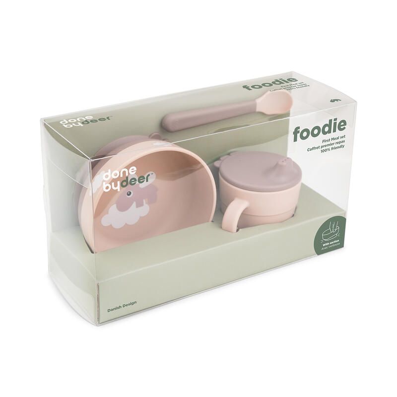 Foodie Coffret Premier Repas Happy Clouds Rose - done by deer