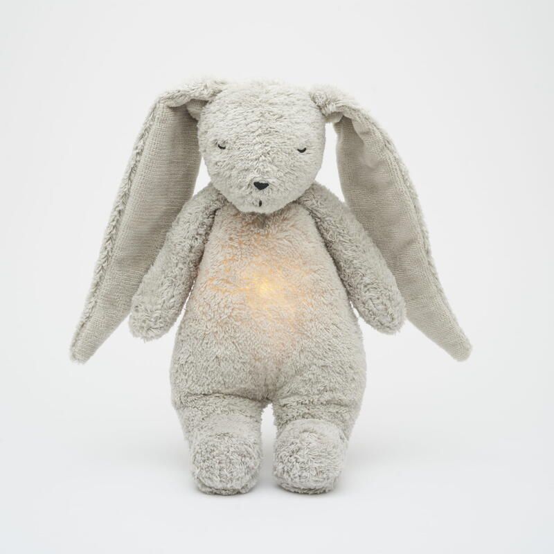 Veilleuse Lapin Nature Bio Avec Sons Lumieres Gris - moonie
