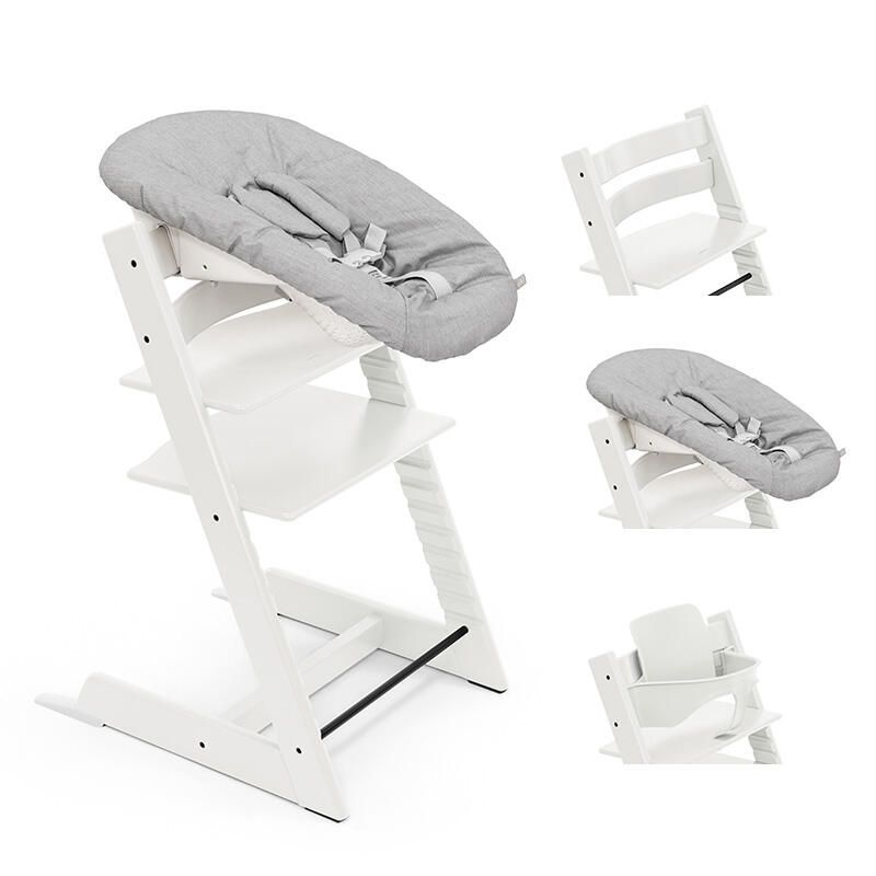 Chaise haute Tripp Trapp + Baby Set + Newborn Set White - stokke