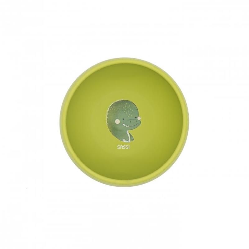 Bol en silicone à ventouse Cracky le dinosaure Vert - sassi