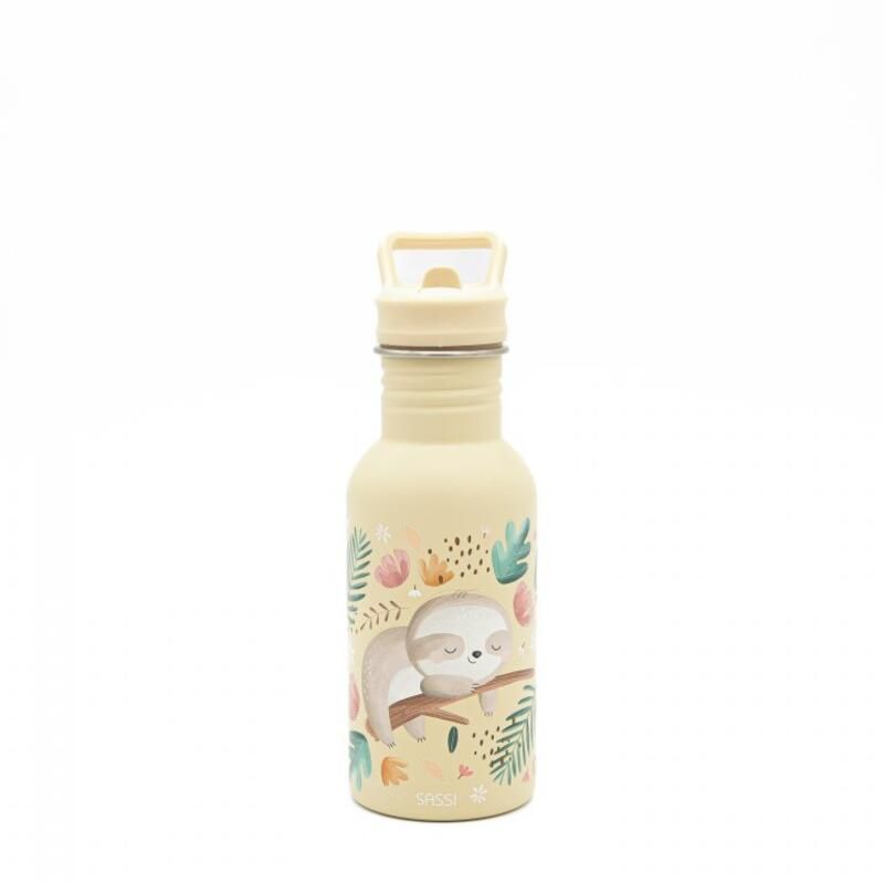 Gourde en inox Gnawy le paresseux 500 ml Beige - sassi