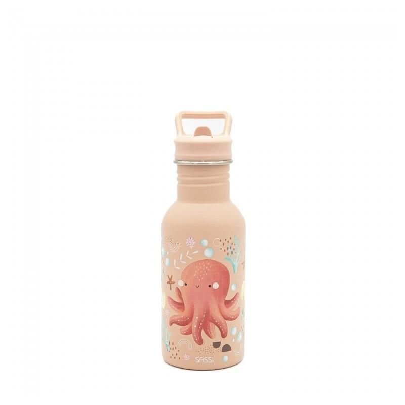 Gourde en inox Slurpy la pieuvre 500 ml Rose - sassi