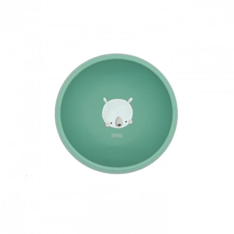 Bol en silicone à ventouse Munchy l'ours Bleu clair - sassi