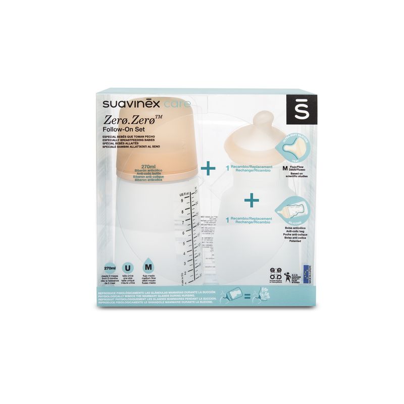 Pack Biberon Zero Zero 270ml Blanc - suavinex