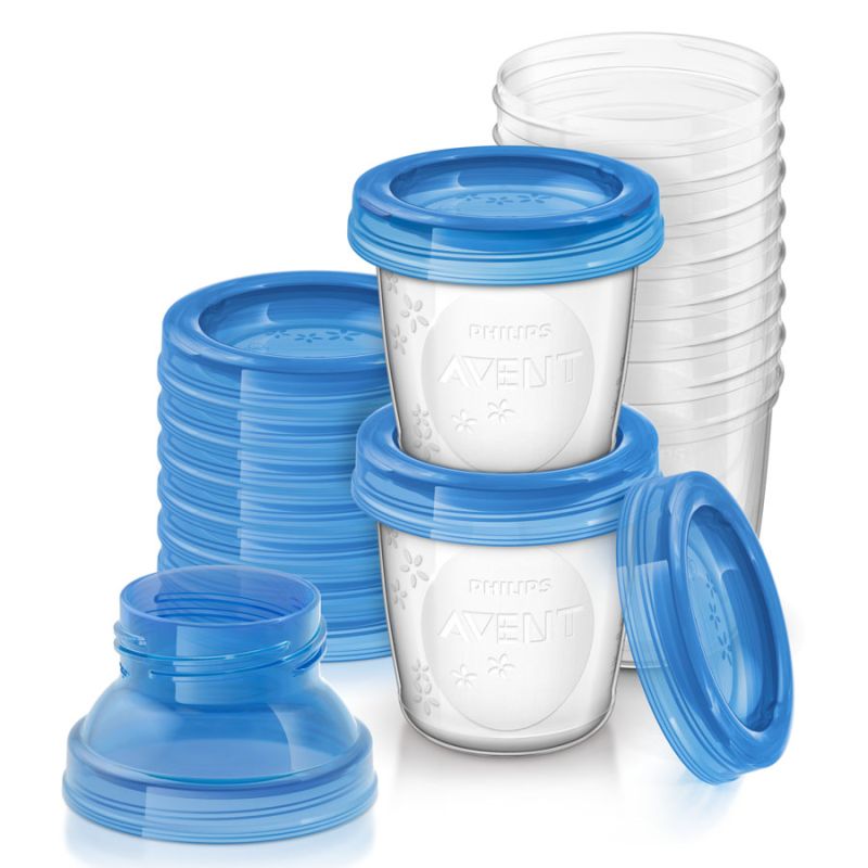 Systeme De Conservation Du Lait Maternel 10 Pots 180 Ml, 10 Couvercles Et 2 Ad - avent