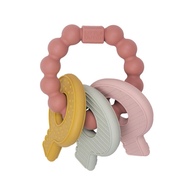 Jouet Dentition Clefs 4m+ Rose - little dutch