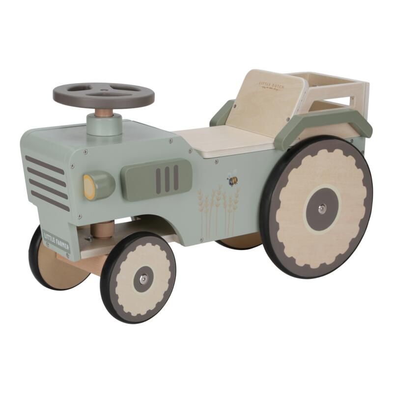 Tracteur A 4 Roues En Bois Fsc Little Farm Vert - little dutch