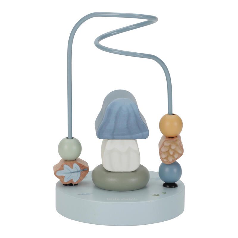 Petit Boulier Spirale Champignon Bois Fsc Forest Friends Bleu Multicolore - little dutch