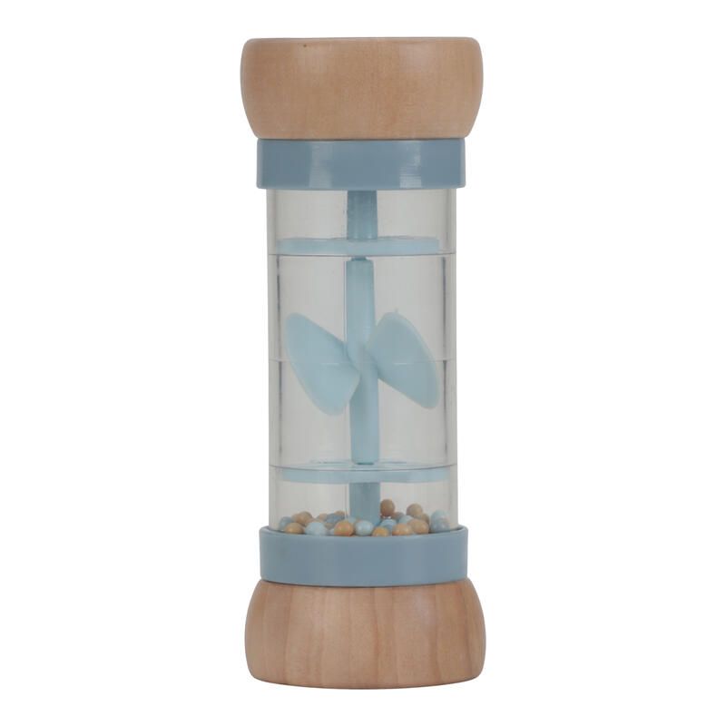 Hochet De Pluie Bois Fsc Forest Friends Bleu Bois Beige - little dutch