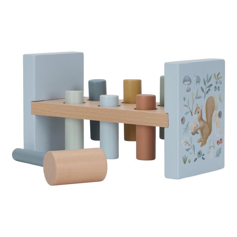 Banc A Marteler Bois Fsc Forest Friends Bleu Multicolore - little dutch