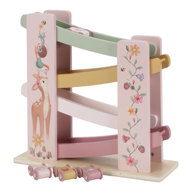 Circuit Rampe En Bois Fsc Fairy Garden Rose Jaune Beige Vert Multicol - little dutch