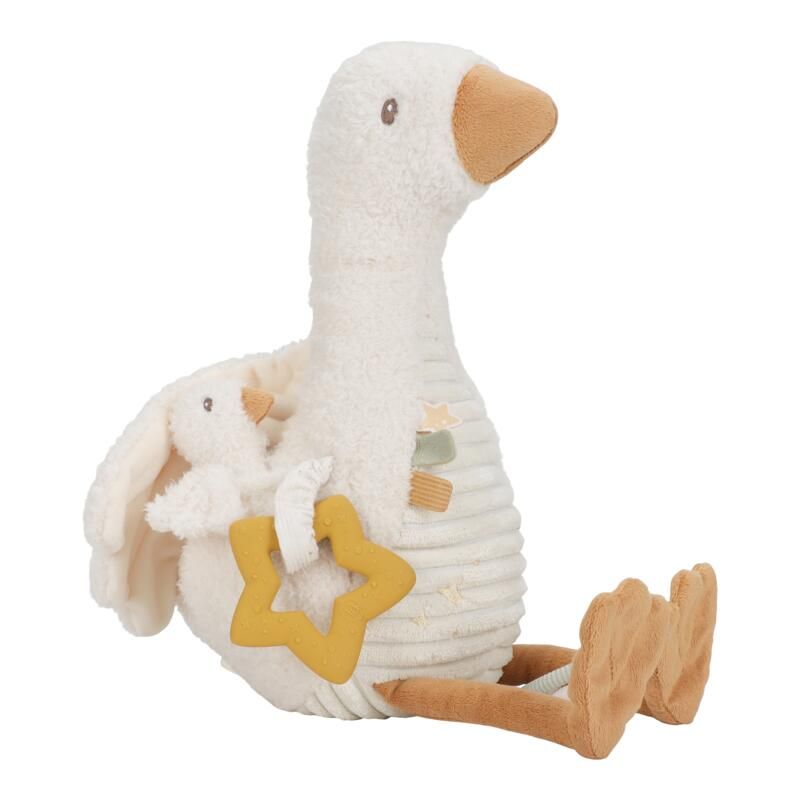 Peluche Dactivites Oie Newborn Natural - little dutch