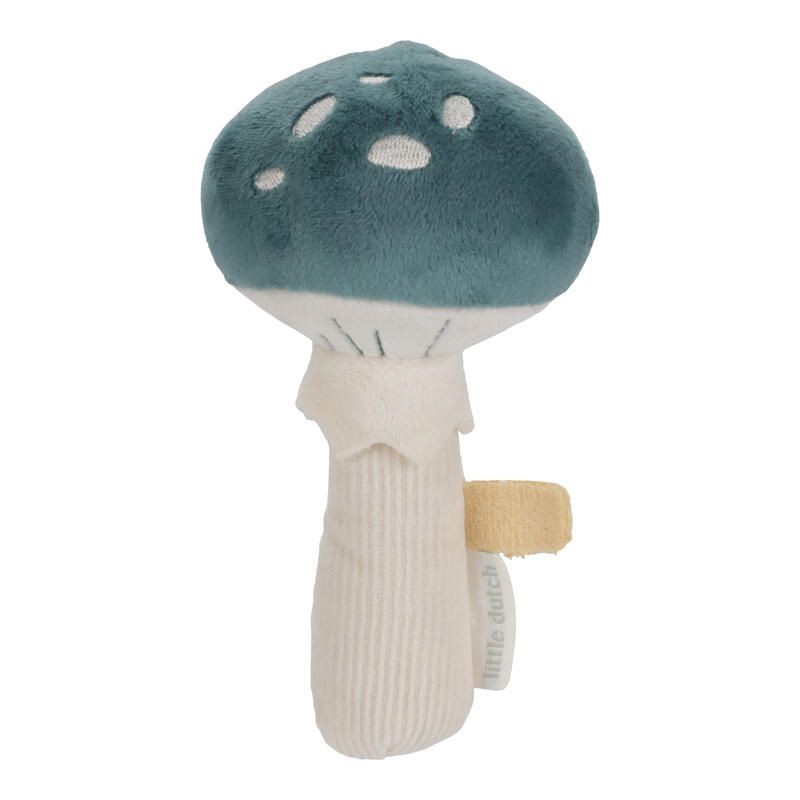 Hochet Peluche Champignon Forest Friends Bleu Beige - little dutch