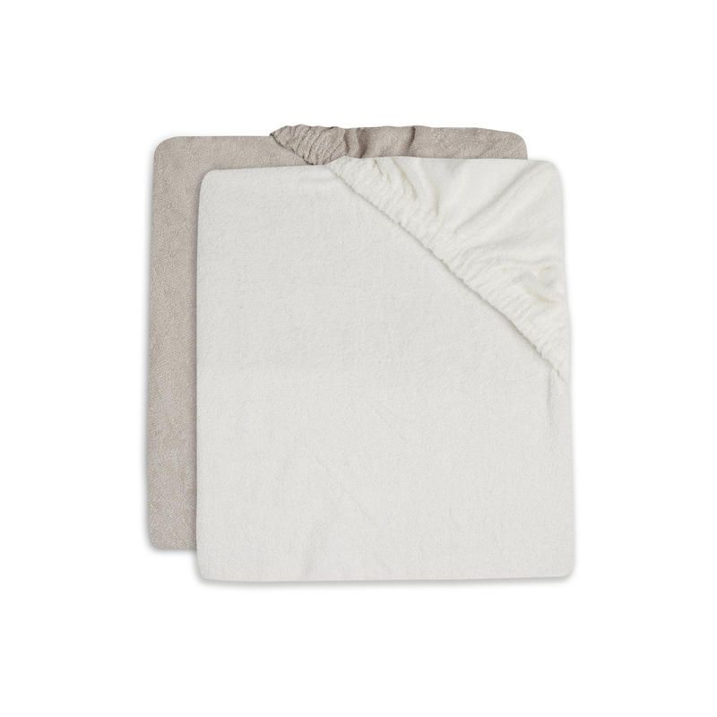 Lot de 2 housses de matelas à langer éponge 50x70cm Caramel et Biscuit - jollein