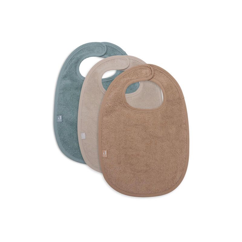 Bavoir Eponge X3 Basics Sea Green/Nougat/Biscuit - jollein