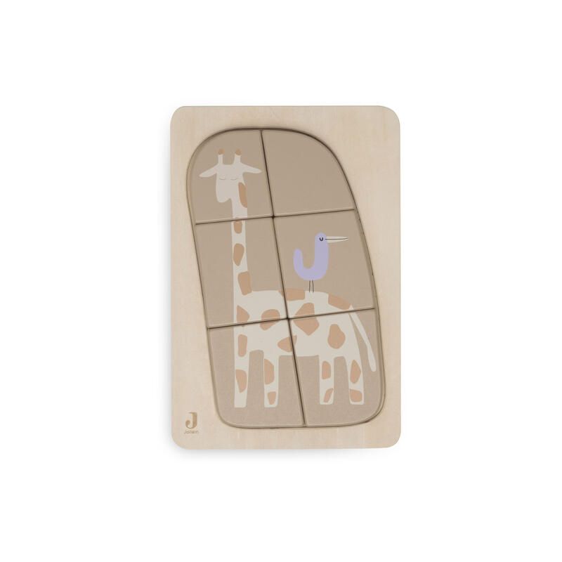 Puzzle En Bois Jungle Jambo Giraffe Nougat - jollein