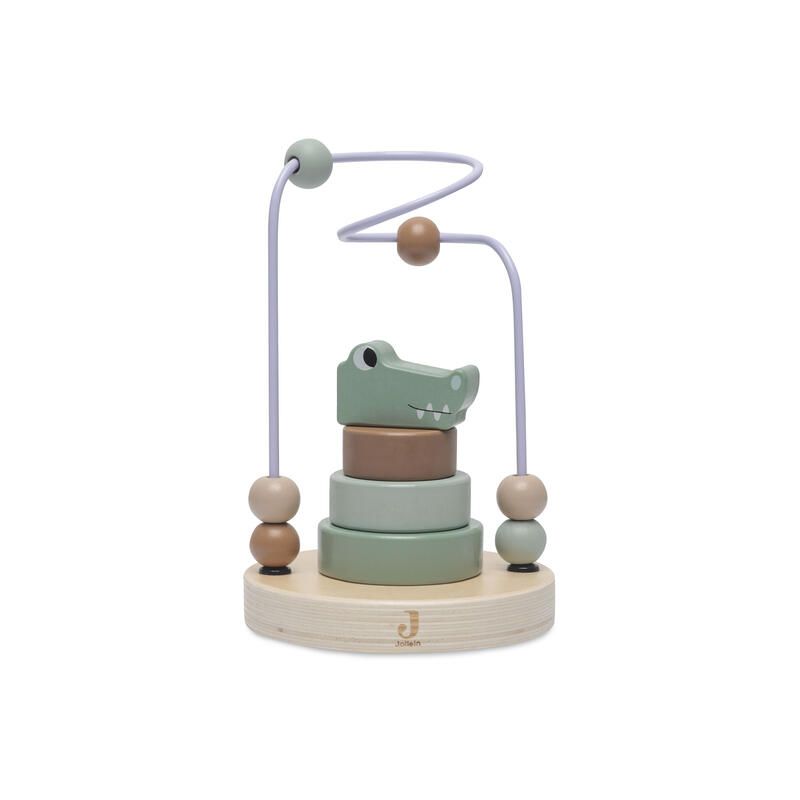 Tour Dempilage En Bois A Spirale Jungle Jambo Croco Sea Green - jollein