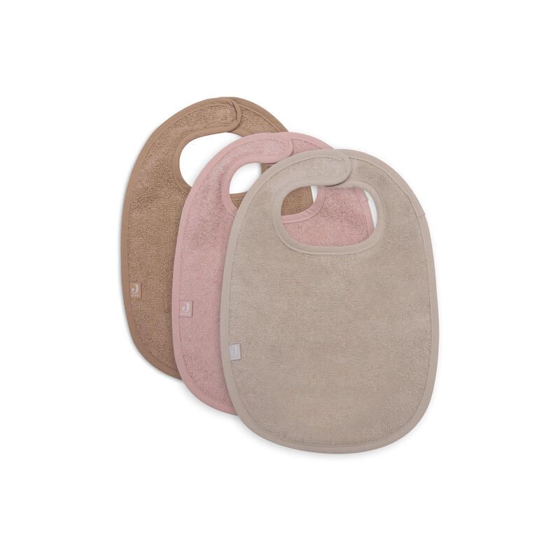 Bavoir Eponge X3 Basics Wild Rose/Nougat/Biscuit - jollein