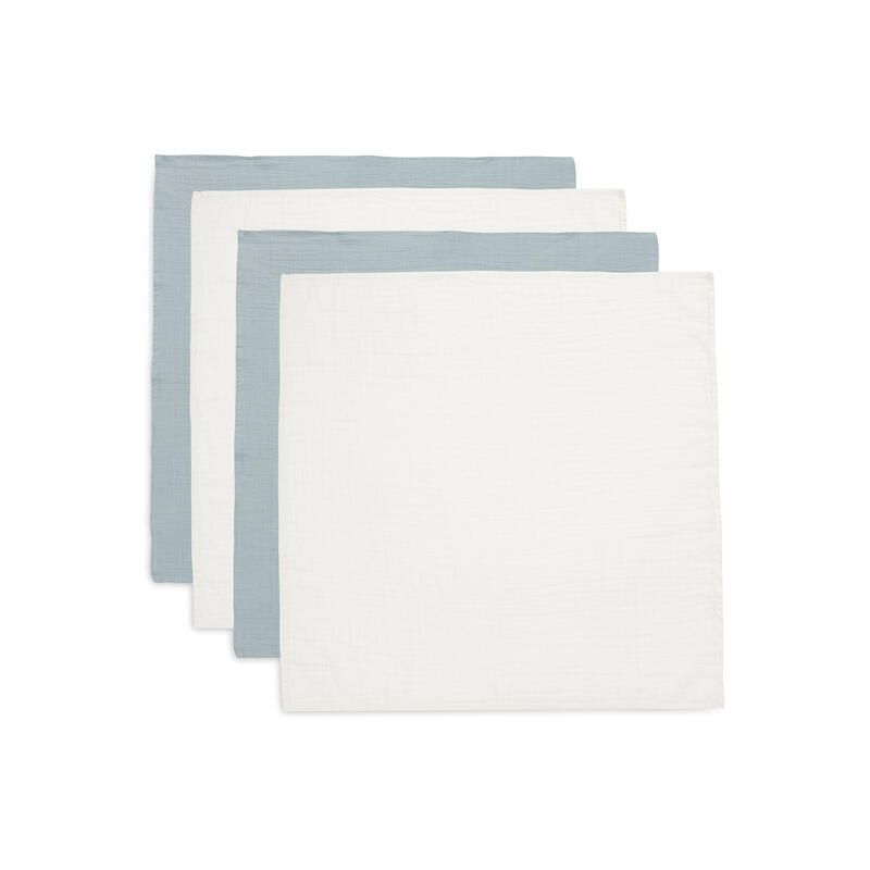 Lange Gaze De Coton Small X4 Basics 70x70cm Sea Green Ivory - jollein