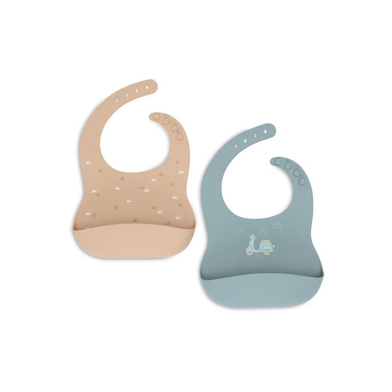 Bavoir Silicone X2 On The Go Multicolor - jollein