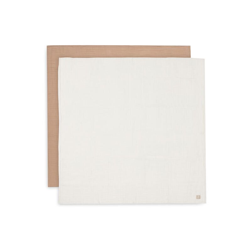 Lange Gaze De Coton Large X2 Basics 115x115cm Biscuit Ivory - jollein