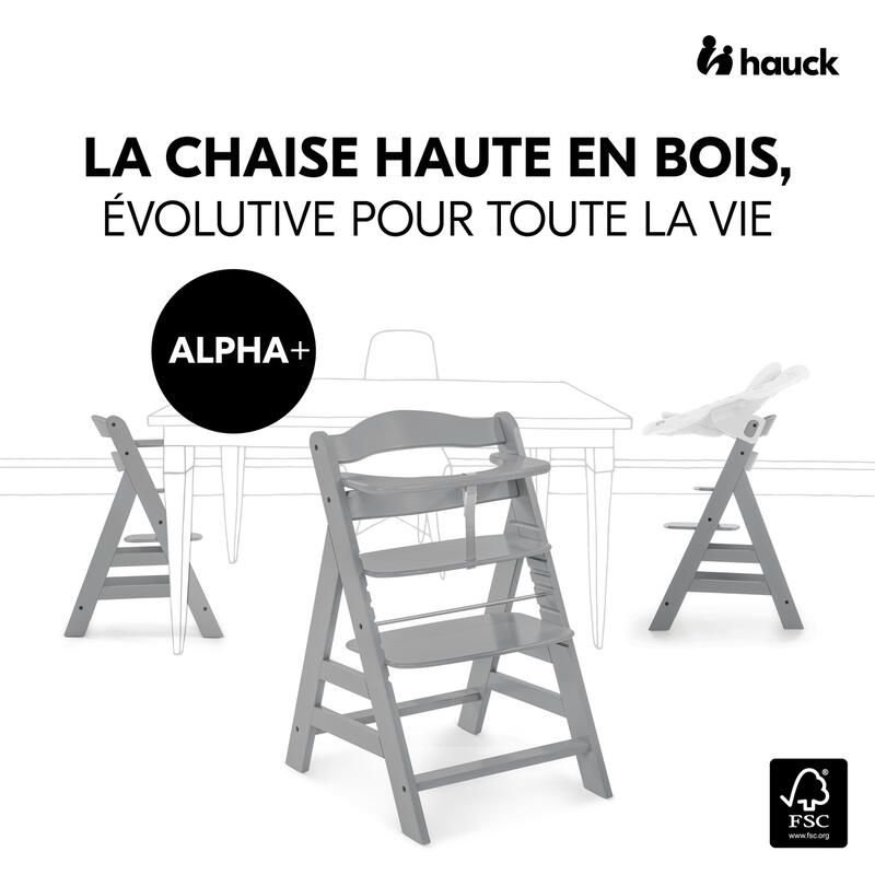 Chaise Haute Alpha+ Gris - hauck
