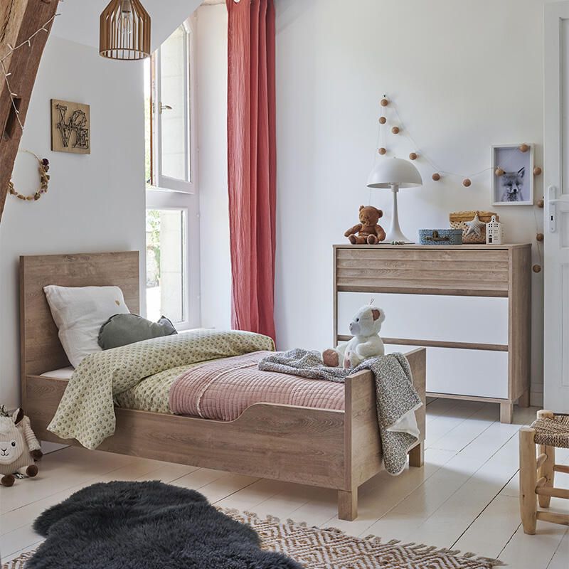 Chambre Duo Achille Lit bébé évolutif 70x140cm + Commode - galipette