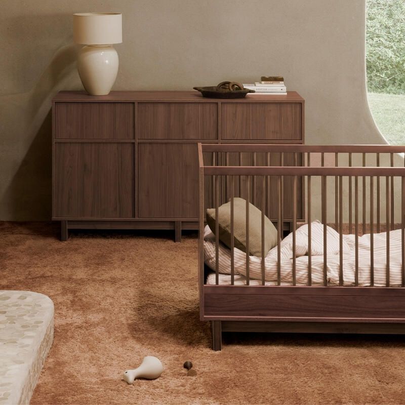 Chambre Duo Kyo Walnut Lit bébé évolutif 70x140cm + Commode - quax