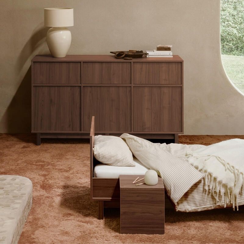 Chambre Duo Kyo Walnut Lit bébé évolutif 70x140cm + Commode - quax