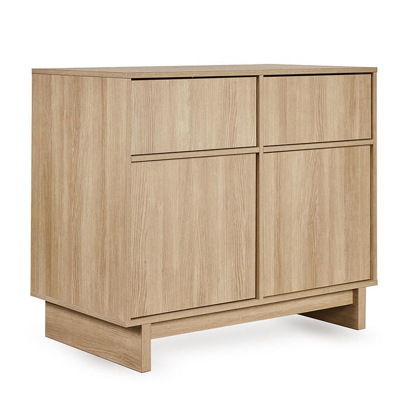 Commode 2 tiroirs 2 portes Kyo Honey Ash - quax