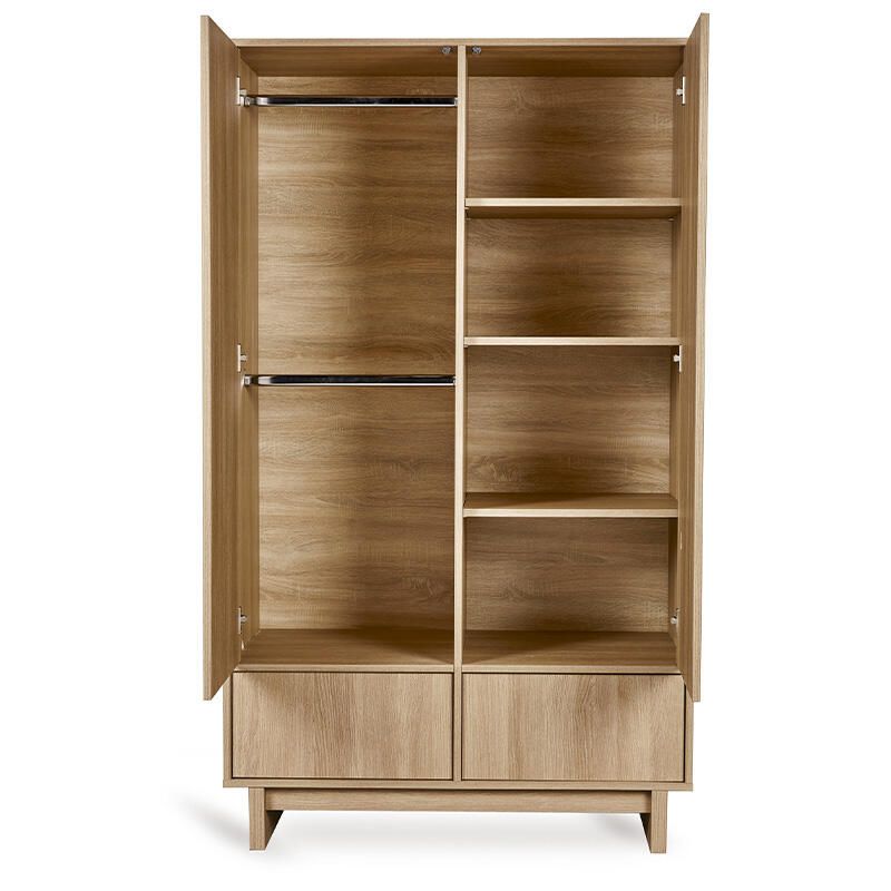 Armoire 2 portes 2 tiroirs Kyo Honey Ash - quax