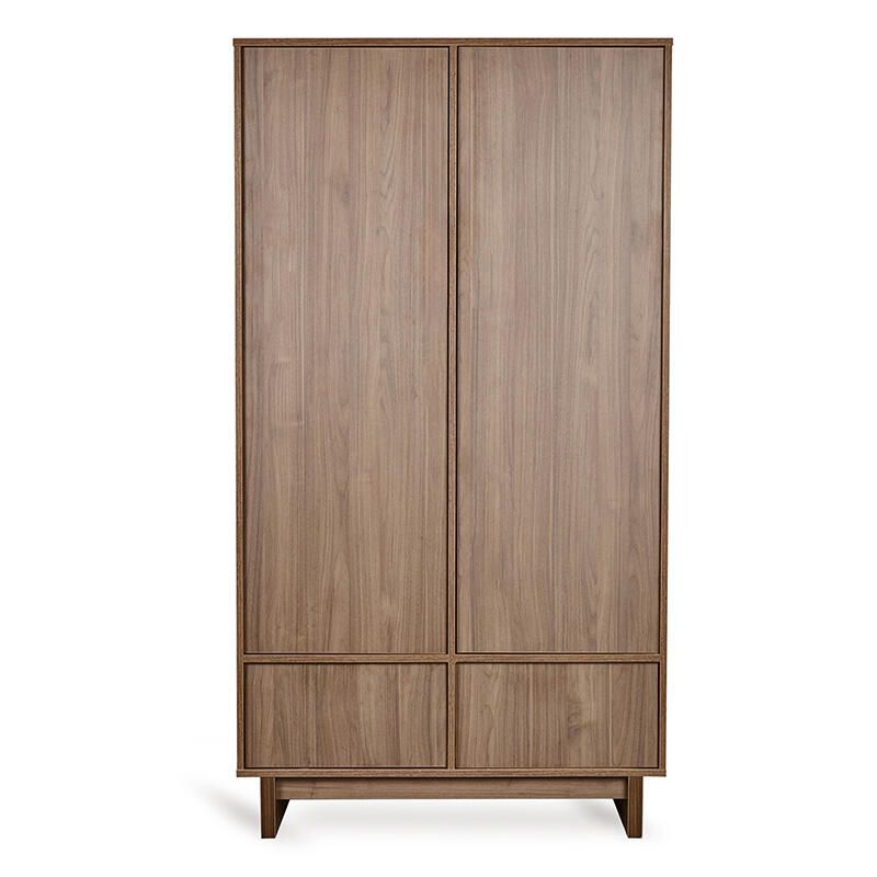 Armoire 2 portes 2 tiroirs Kyo Walnut - quax