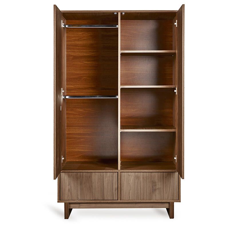 Armoire 2 portes 2 tiroirs Kyo Walnut - quax