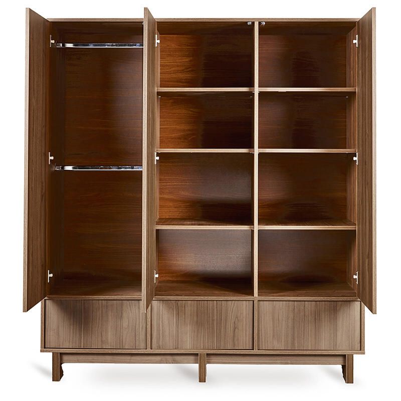 Armoire 3 portes 3 tiroirs Kyo Walnut - quax