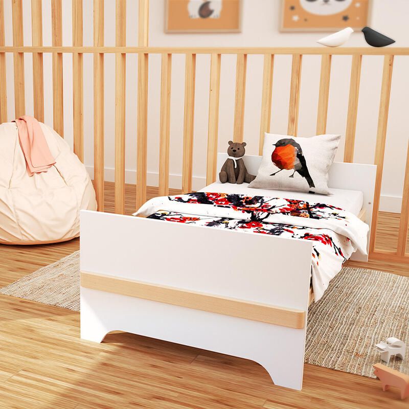Chambre Duo Carrousel Lit bébé évolutif 70x140cm + Commode à langer - at4