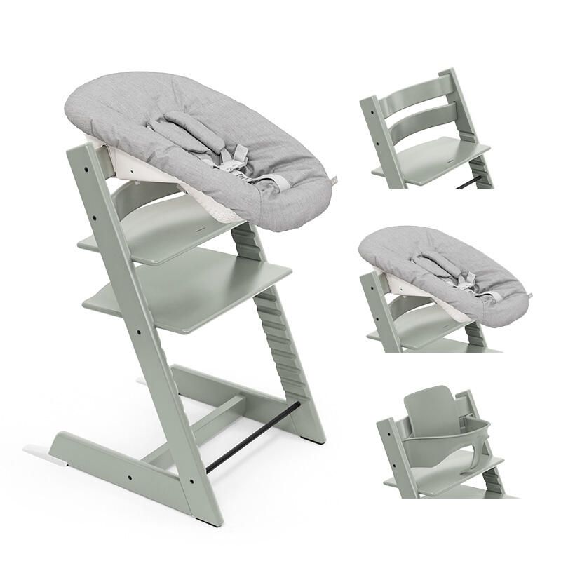 Chaise haute Tripp Trapp + Baby Set + Newborn Set Glacier Green - stokke