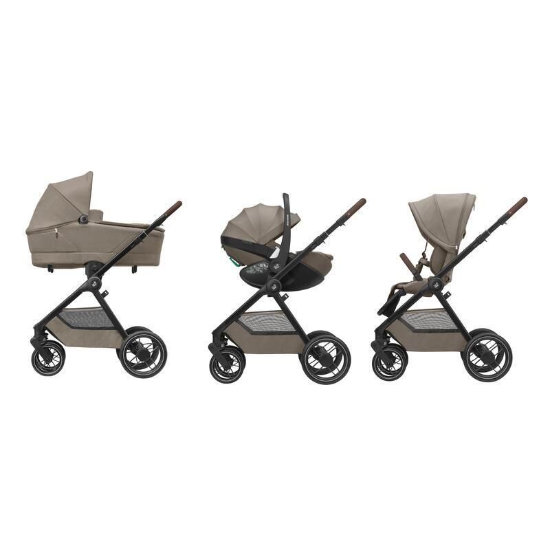 Poussette Trio Oxford + Siège auto Pebble 360 Pro 2 + Nacelle Sense Twillic Truffle - maxi cosi