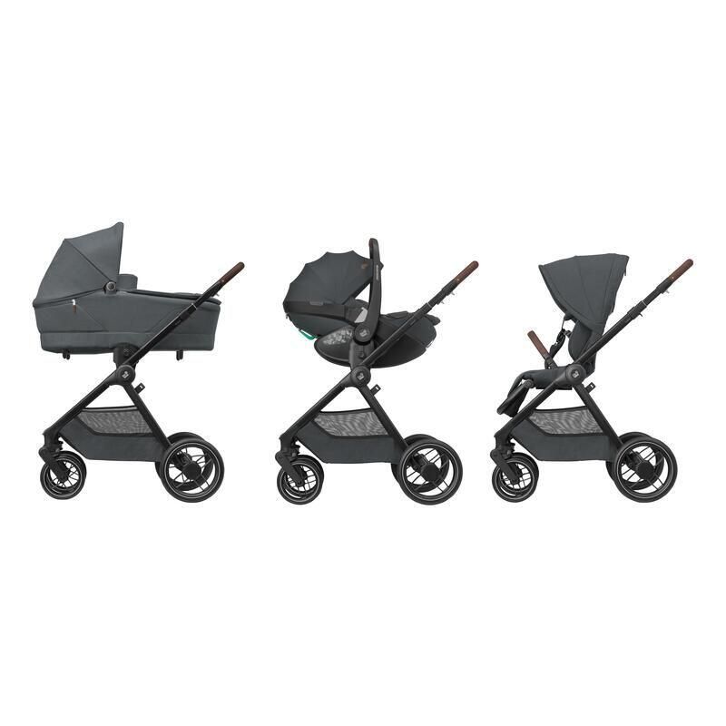 Poussette Trio Oxford + Siège auto Pebble 360 Pro 2 + Nacelle Sense Twillic Graphite - maxi cosi