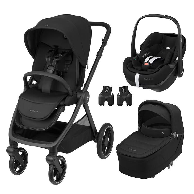 Poussette Trio Oxford + Siège auto Pebble 360 Pro 2 + Nacelle Sense Twillic Black - maxi cosi