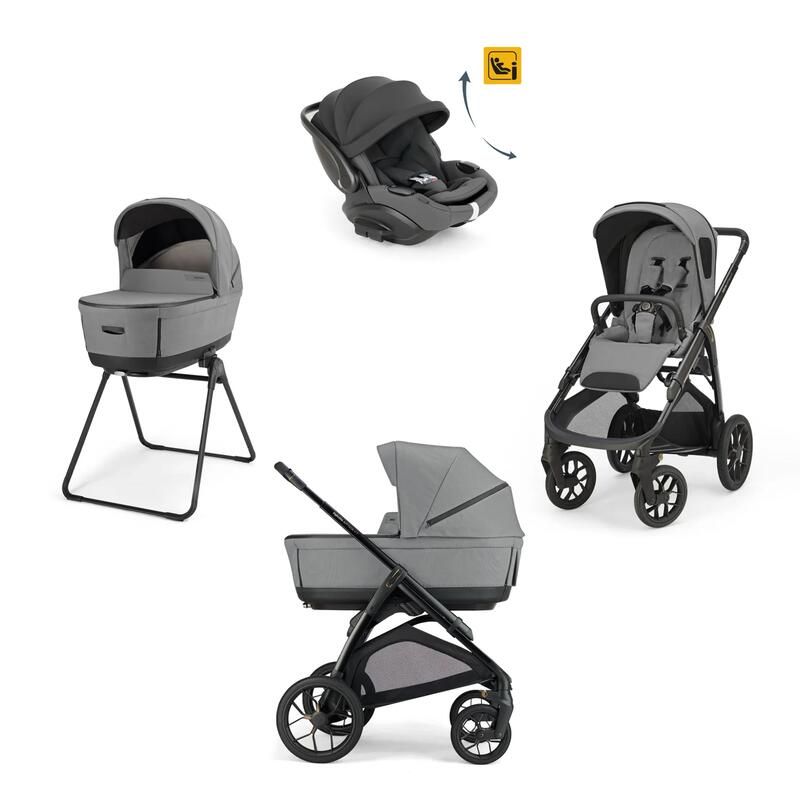 Poussette Trio System Quattro Aptica XT + Siège auto Darwin Recline + Nacelle Open Up Canyon Grey - inglesina