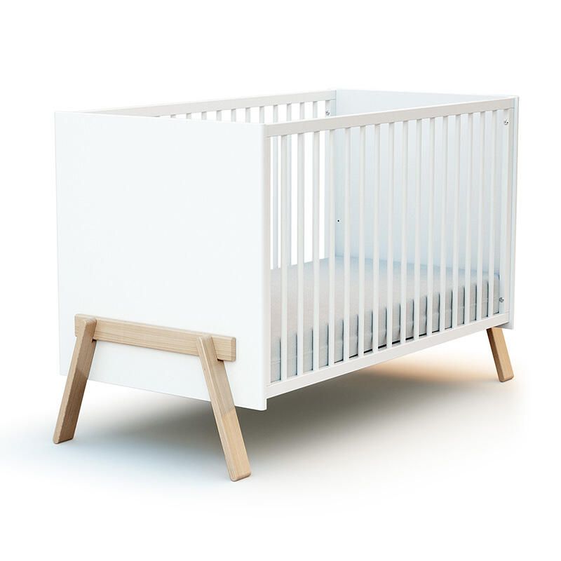 Lit bébé 60x120cm Canaille Blanc et Hêtre - at4
