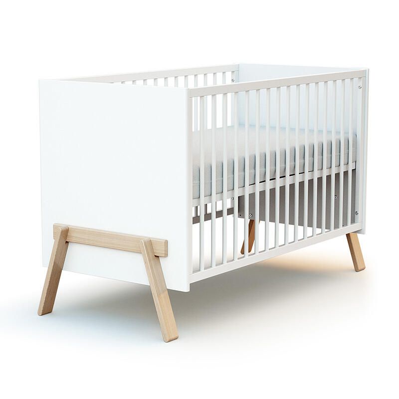 Lit bébé 60x120cm Canaille Blanc et Hêtre - at4