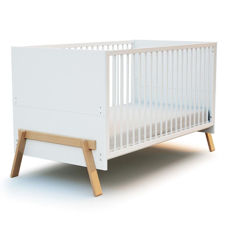 Lit bébé évolutif 70x140cm Canaille Blanc et Hêtre - at4
