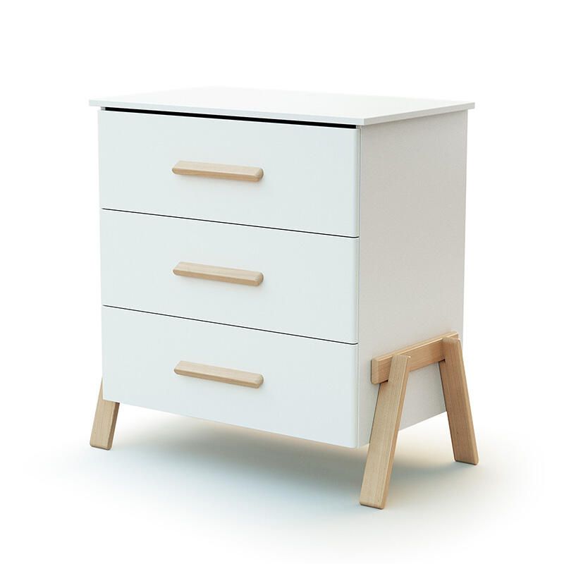 Commode à langer 3 tiroirs Canaille Blanc et Hêtre - at4